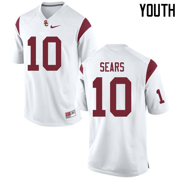 Youth #10 Jack Sears USC Trojans College Football Jerseys Sale-White - Click Image to Close